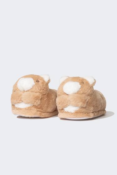 Girl Flat Sole Plush Slippers