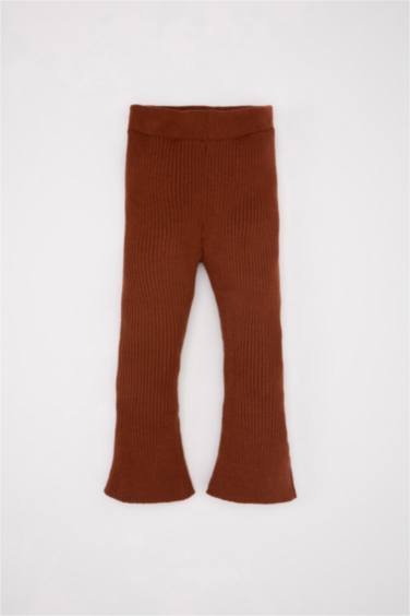 Ensemble de pull en tricot avec broderie florale et legging en tricot à coupe évasée pour Fille