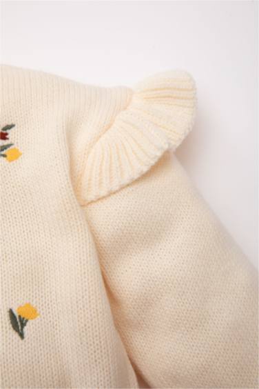 Ensemble de pull en tricot avec broderie florale et legging en tricot à coupe évasée pour Fille