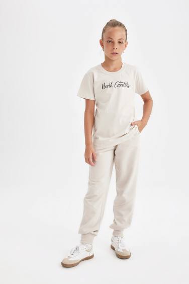 Girl Crew Neck Printed School T-Shirt