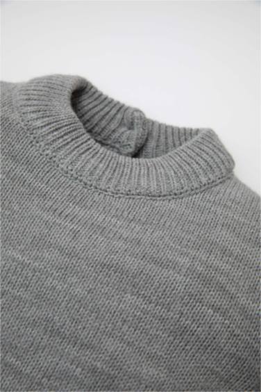 Baby Girl Half Turtleneck Long Sleeve Knitwear Dress