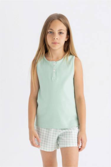Girl Sleeveless 2 Piece Pajama Set