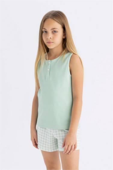 Girl Sleeveless 2 Piece Pajama Set