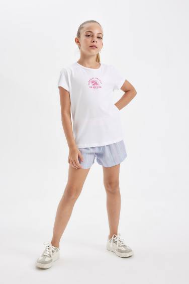 Girl Printed Short Sleeve 2 Piece Pajama Set