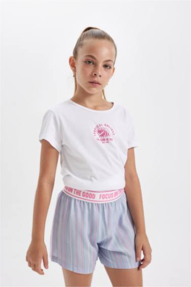 Girl Printed Short Sleeve 2 Piece Pajama Set