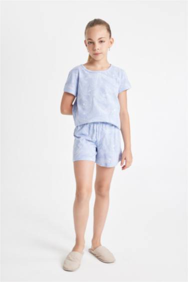 Ensemble Pyjama Short et T-Shirt à Manches Courtes à Motif pour Fille