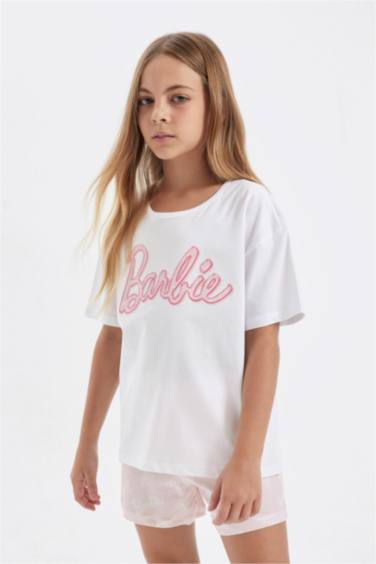 Girl Barbie Boxy Fit 2 Piece Pajama Set