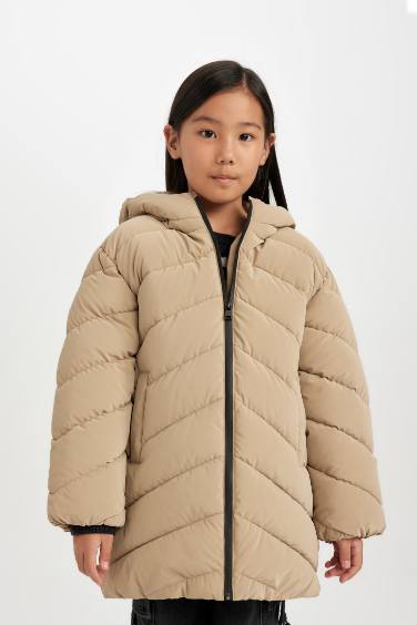 Girl Hooded Waterproof Puffer Jacket