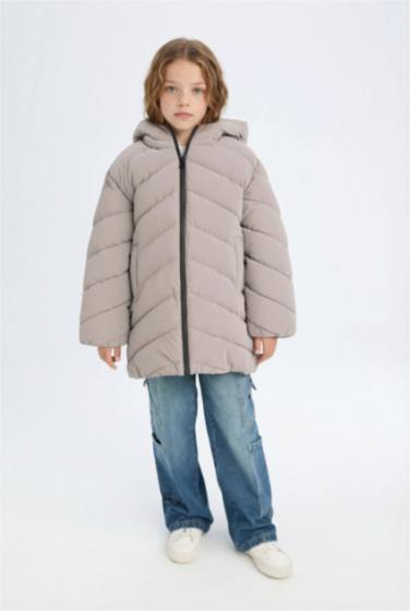 Girl Hooded Waterproof Puffer Jacket