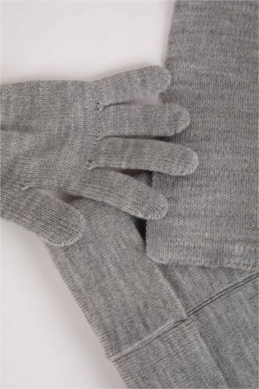 طقم ولادي سكارف قبعة قفازات -  3 قطع