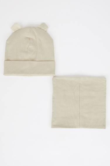 Baby Boy Ribbed Beanie Scraf 2 Piece Set