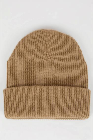 Erkek Çocuk Dokuma Etiketli Fitilli Örgü Bere