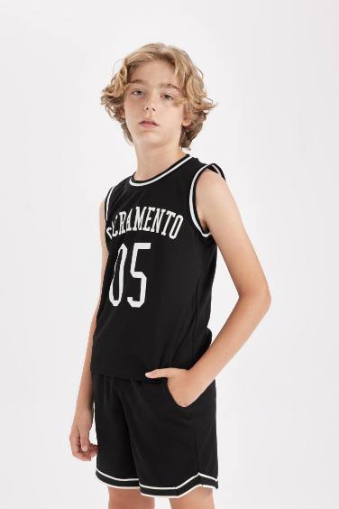 Boy Crew Neck Printed Sleeveless T-Shirt