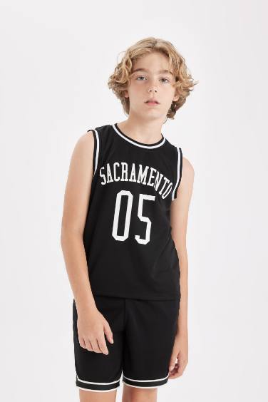 Boy Crew Neck Printed Sleeveless T-Shirt