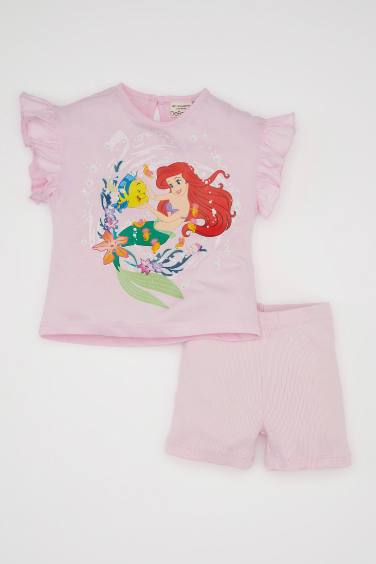 Baby Girl Disney Princess T-Shirt Shorts Cotton 2 Piece Set