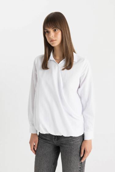 Tunique Popeline à Manches Longues