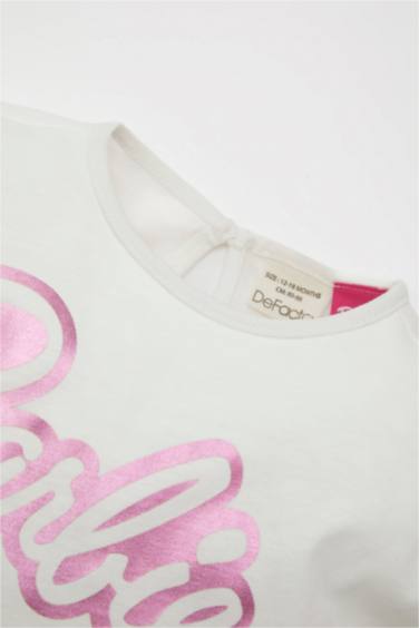 Baby Girl Barbie Short Sleeve T-Shirt Waffle Shorts 2 Piece Set