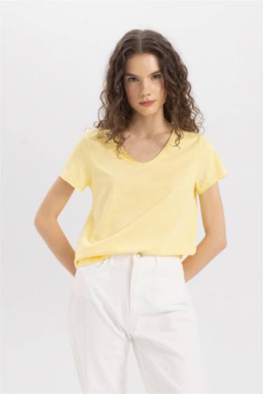 Regular Fit V-neck Short Sleeve T-Shirt