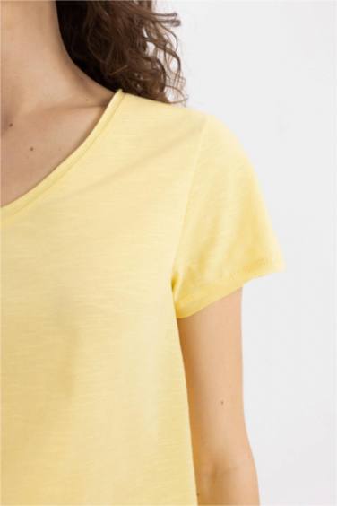 Regular Fit V-neck Short Sleeve T-Shirt