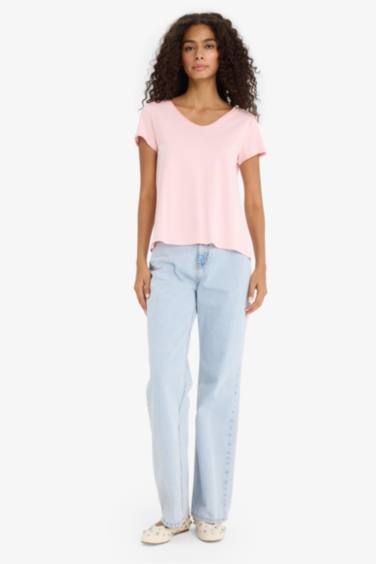 Regular Fit V Neck Short Sleeve T-Shirt