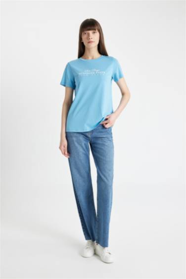 T-Shirt À Manches Courtes Coupe Régulière Col Ras Du Cou