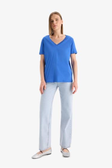 تيشيرت سامبل قصة عادية برقبة V