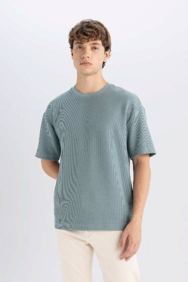 تيشيرت نص ردن اوفر سايز بياخة مستديرة