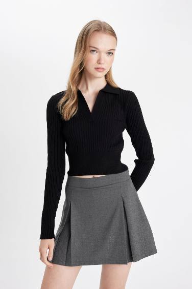 Pleated High Waist Mini Skirt