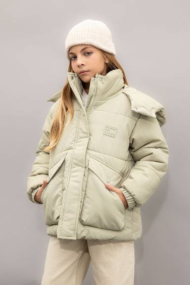 Girl Hooded Water Repellent Coat