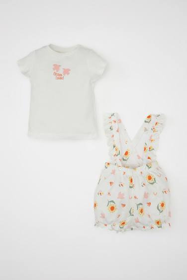 Baby Girl Floral Short Sleeve Cotton 2 Piece Set