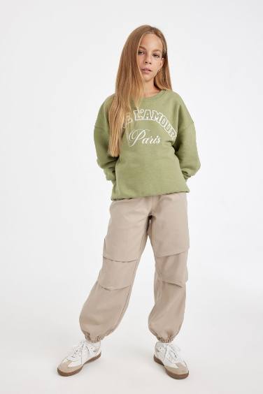 Girl Parachute Cotton Trousers