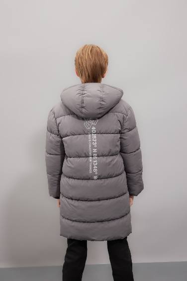 Erkek Çocuk Su Geçirmez Kapüşonlu Fermuarlı Cepli Polar Astarlı Parka