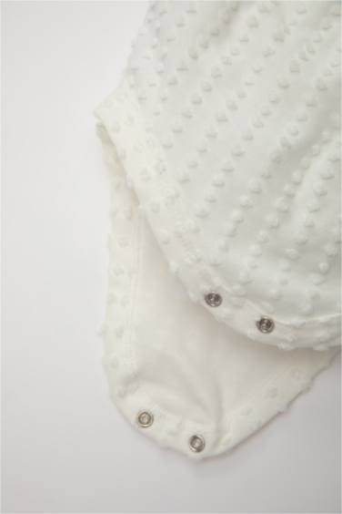 Body à Manches Courtes Col rond à Boutons-Pression pour Bébé Fille