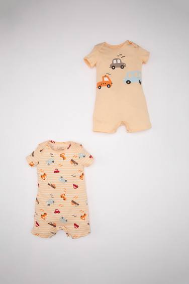 Baby Boy Newborn Vehicle Printed Cotton 2 Piece Jumpsuit