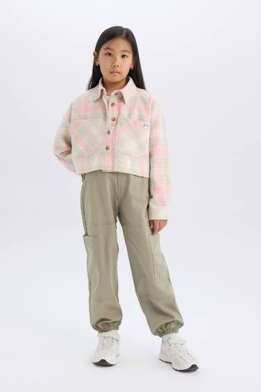 Girl Parachute Cotton Cargo Pants