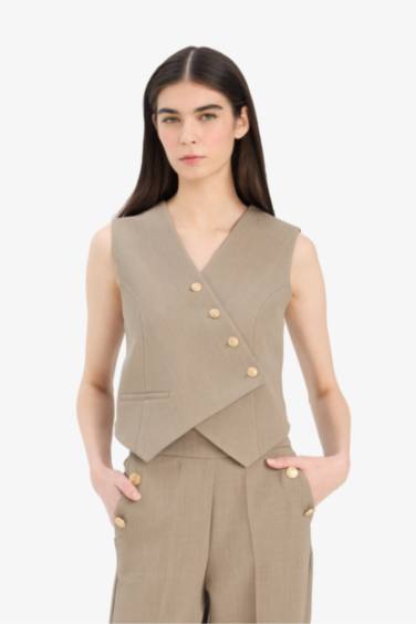 ассиметриялы v жаға Жилет