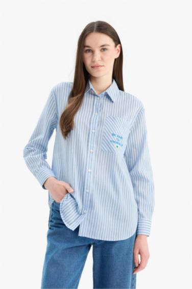 تونيك قطن مطبوع قصة مريحة