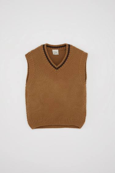 Pull sans manches en tricot à coupe régulière pour BéBé Garçon