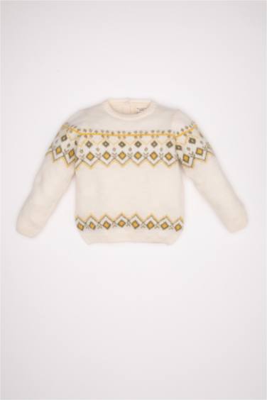 Baby Boy Ethnic Patterned Knitted Pullover