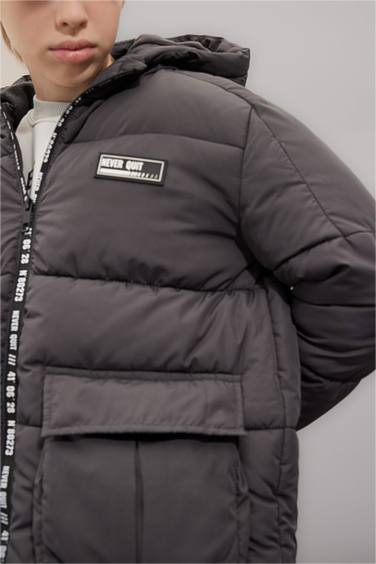 Erkek Çocuk Su Geçirmez Kapüşonlu Parka