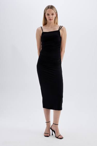 Bodycon Strappy Midi Dress