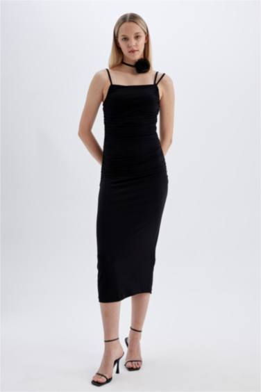 Bodycon Strappy Midi Dress