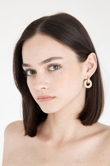 Woman Stone Gold Earrings