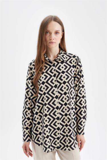 Regular Fit Printed Long Sleeve Tunic