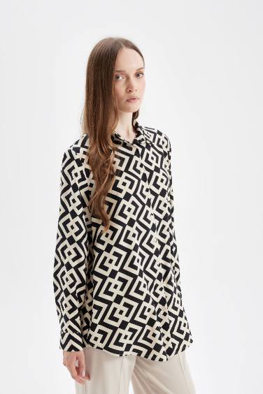 Regular Fit Printed Long Sleeve Tunic