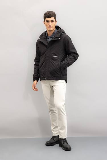 Su Geçirmez Hafif İnce Yağmurluk Mont Kapüşonlu Fermuarlı Cepli Mevsimlik