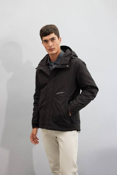 Su Geçirmez Hafif İnce Yağmurluk Mont Kapüşonlu Fermuarlı Cepli Mevsimlik