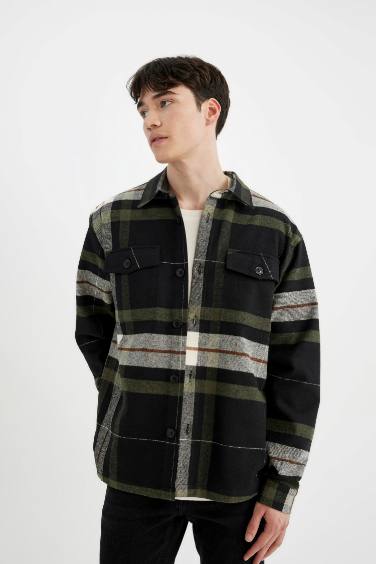 Relax Fit Plaid Lumberjack Long Sleeve Shirt