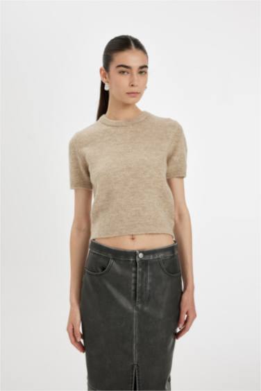 Pull en tricot Premium à col rond Coupe régulière