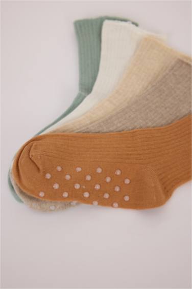 Erkek Bebek Dikişsiz 5'li Pamuklu Uzun Çorap